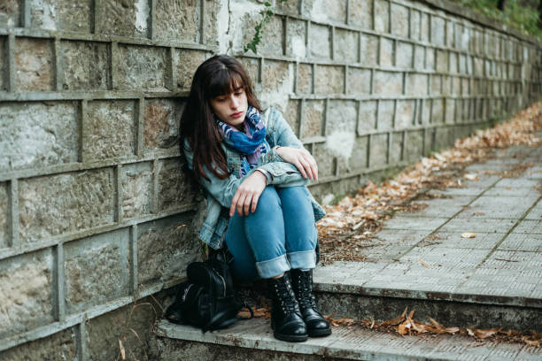 istock Desperate young woman after breaking up with her lover 1279184611