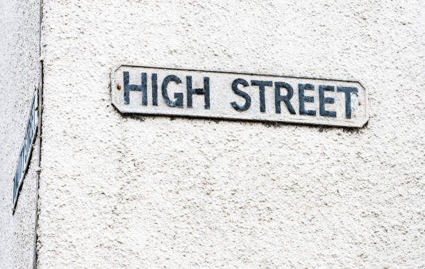 A sign for the High Street in a typical British town.