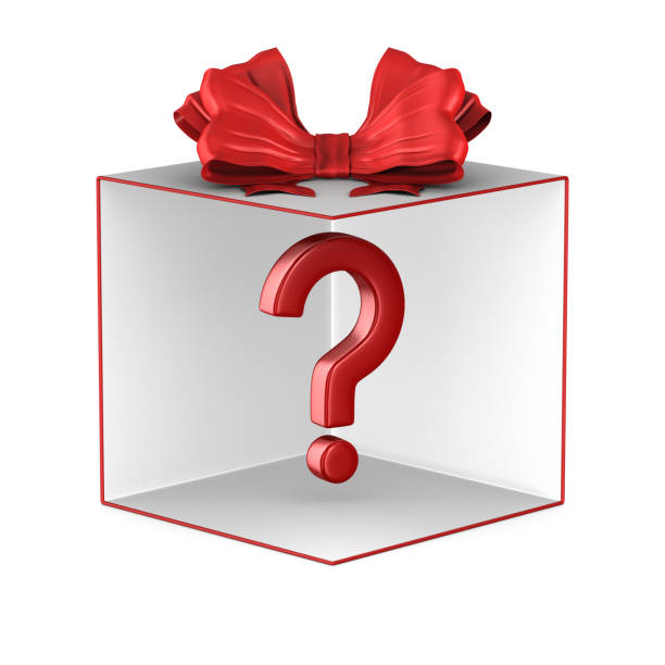 istock open white gift box with red bow and question on white background. Isolated 3D illustration 1279186383