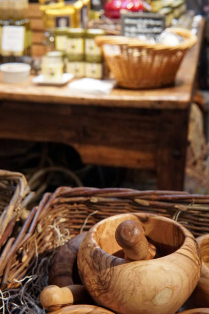 istock olive wood mortar and pestle 1279189335