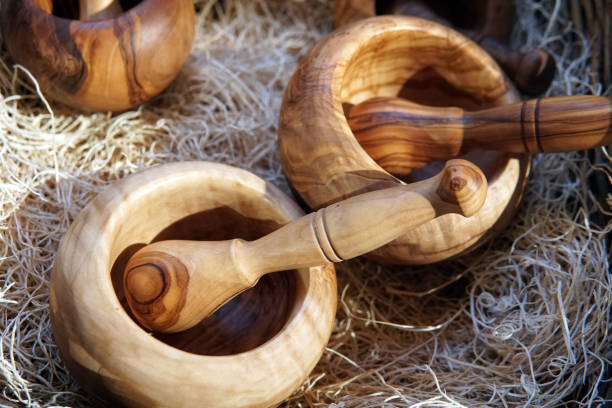 istock olive wood mortar and pestle 1279189341