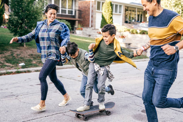 istock Joyful autumn day with the family 1279190177