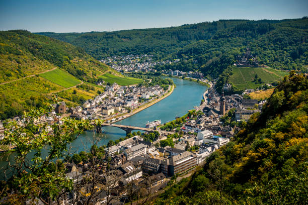 istock panoramic areal view over Cochem at Mosel River in Germany 1279198015