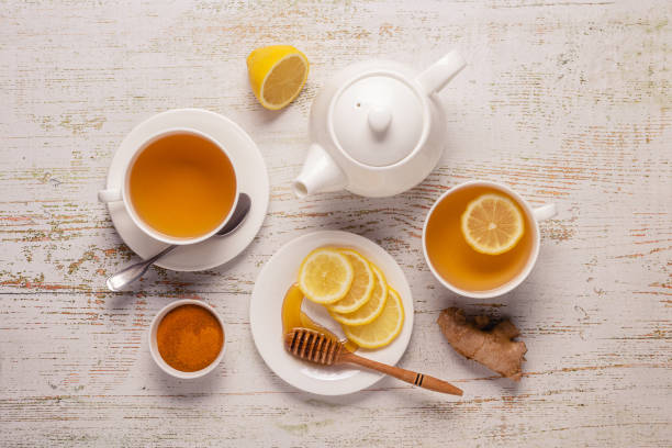 istock Green tea with lemon and honey, Immunity boosting and cold remedies 1279199556