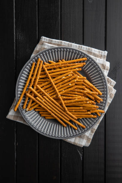 istock Salty sticks. Crunchy pretzels. 1279202657