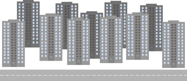 istock Cityscape of monotonous multi-apartment multi-storey residential buildings 1279212276