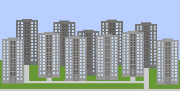 istock Cityscape of monotonous multi-apartment multi-storey residential buildings 1279212278