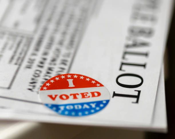 istock macro of an I voted sticker on a sample ballot 1279213356