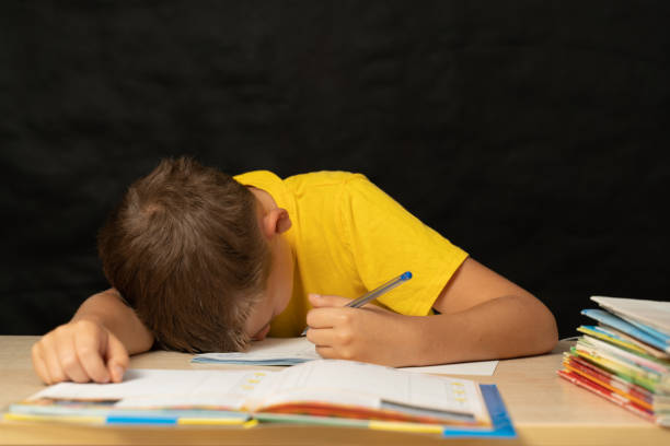 istock The student fell asleep at the table during the lesson 1279214433