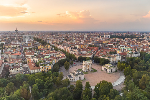 Vista desde la Torre Branca, Torre Branca, del Arco della Pace, Parco Sempione, Milán, Lombardía photo