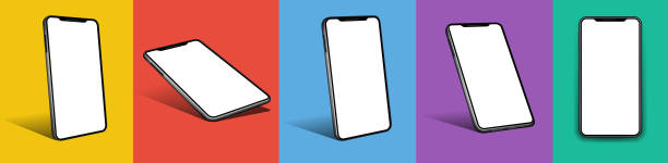 전화 셀 스마트 모바일 3d 장치 모형 - smartphone stock illustrations