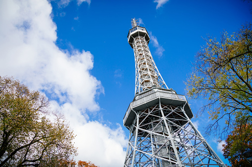 Petrin Lookout Tower, The little eiffel tower on Petrin hill, Prague, Czech Republic October 09, 2017