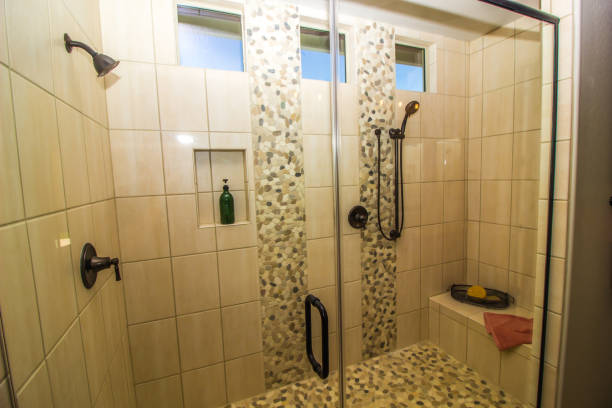 istock Master Bathroom Shower With Two Shower Heads 1279228513