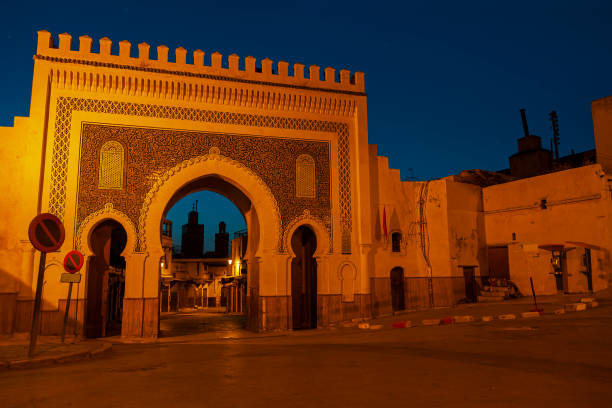 Bab Boujeloud doorof Fez citl in Morocco. Bab Boujeloud doorof Fez citl in Morocco. bab boujeloud stock pictures, royalty-free photos & images