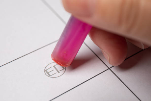 istock Pink Hanko about to stamp paper 1279236140