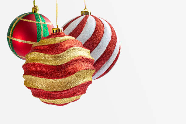 Christmas ornament on white background. Selective focus.