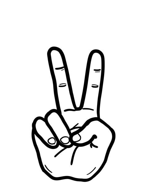 Hand Sign 2 Ront Two Fingers Clipart