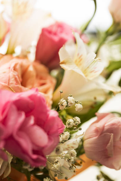 istock flower greeting card. soft focus. flower bouquet on a light background. close up. love and romance conceptual background 1279239607