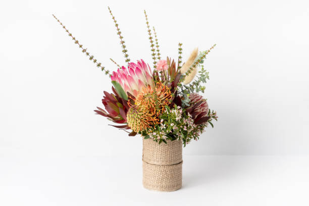 istock Rustic Australian wildflower arrangement on a white background. 1279242780