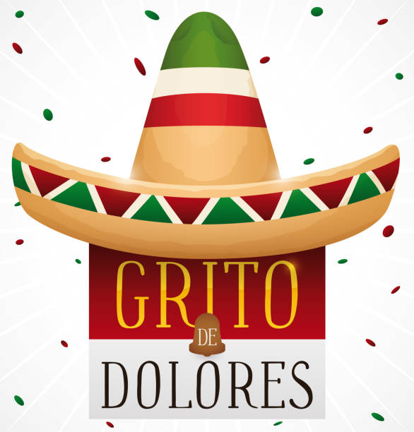 Ilustración de Sombrero Charro Mexicano Sobre Calendario Y Campana  Promoviendo El Grito De Dolores y más Vectores Libres de Derechos de México  - iStock