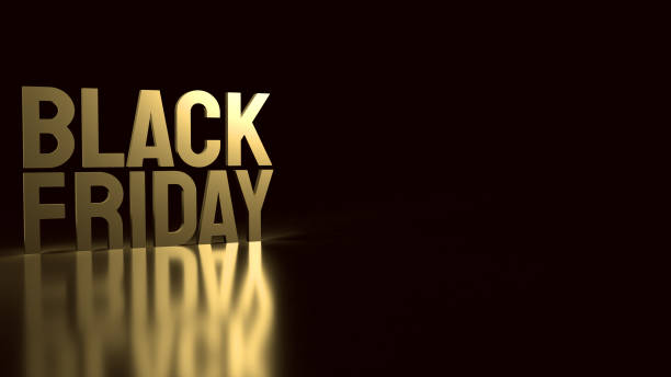 istock gold Black Friday text on black background for holiday shopping  3d rendering. 1279251180