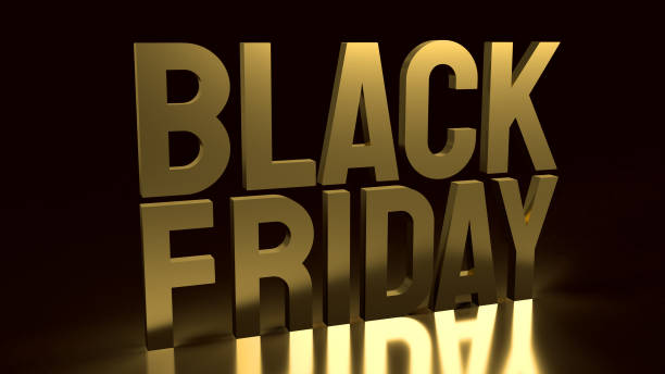 istock gold Black Friday text on black background for holiday shopping  3d rendering. 1279251184