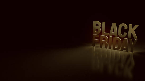 istock gold Black Friday text on black background for holiday shopping  3d rendering. 1279251196