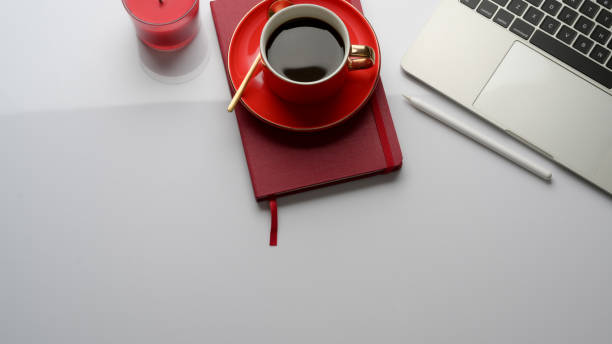 istock Workspace with laptop, coffee cup, supplies and copy space in office room 1279251463