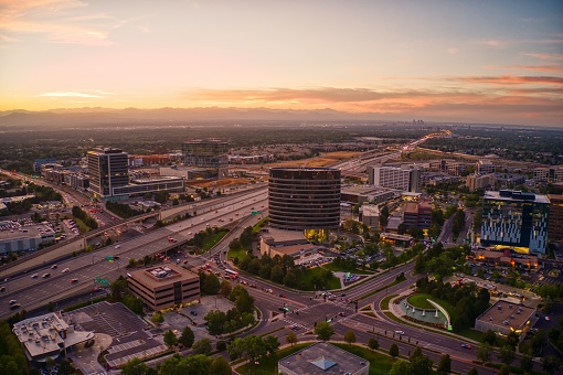 Aerial View of The Denver Tech Center (DTC) located in The Denver, Colorado Metro.