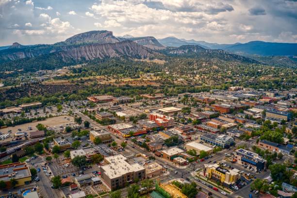 istock Aerial View of Durango, Colorado in Summer 1279261960