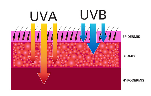 Skin compare , Protect both UVA and UVB, vector design.