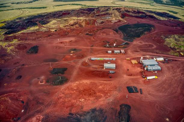 istock Aerial View of a Lava Rock Extraction Pit 1279267545