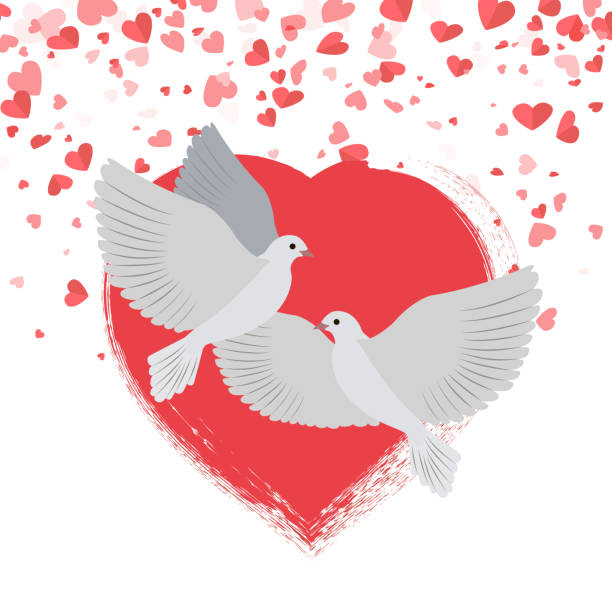 istock Doves in Love Pigeons Birds Hearts Valentines 1279273541