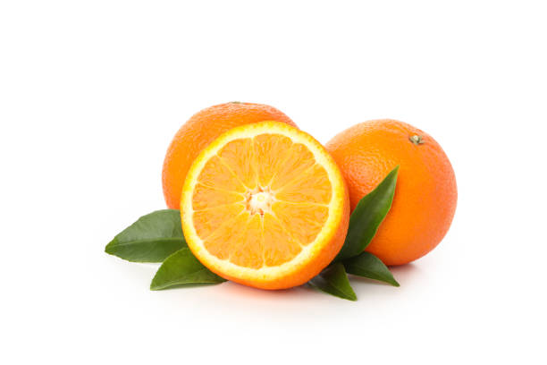 istock Group of ripe mandarins isolated on white background 1279275919