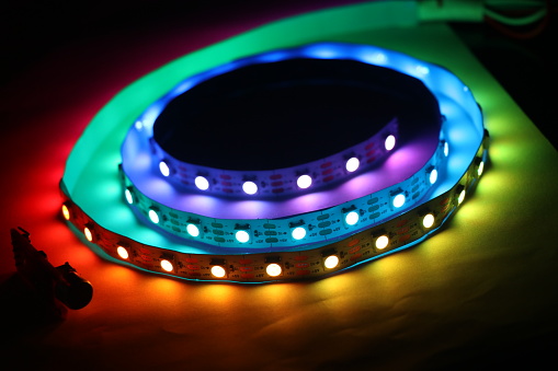 LED Strip lights which is addressable type with glowing lights
