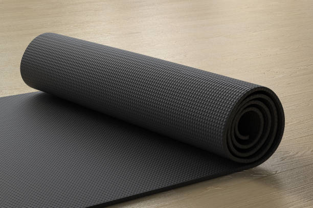 istock Black yoga mat 1279278448