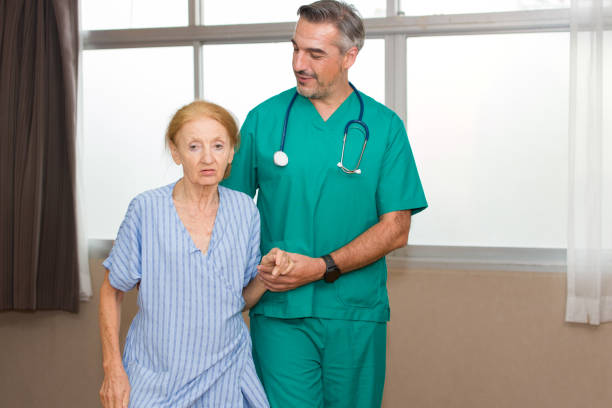 istock Nursing man is caring for the elderly in the hospital. 1279280300