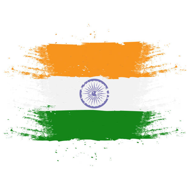 istock India  flag. Brush painted India  flag. Hand drawn style illustration with a grunge effect and watercolor.  India  flag with grunge texture. Illustration to the holiday day of India's independence on August 15 1279282010