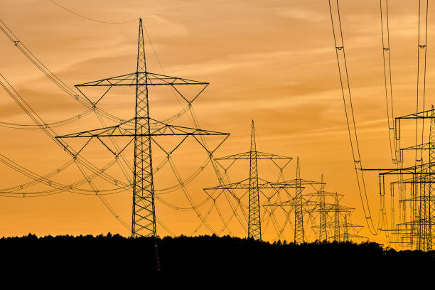 istock electricity transportation with hgh voltage wire on pylon 1279282725