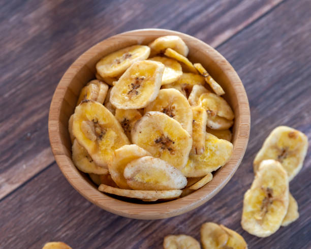 istock Dried Banana Slices on a Bamboo Bowl 1279282925