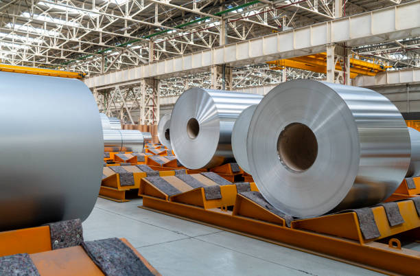 istock Large aluminium steel rolls 1279283909