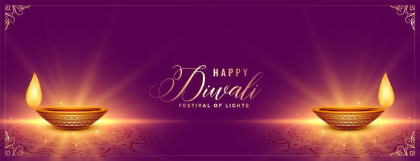 istock happy diwali glowing purple festival banner design 1279285567