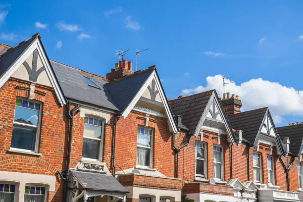 istock Edwardian terraced houses featuring Mock-Tudor cladding and timbers at the top in Crouch End, London 1279285653