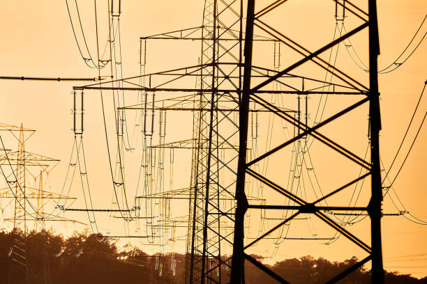 istock electricity transportation with hgh voltage wire on pylon 1279286897