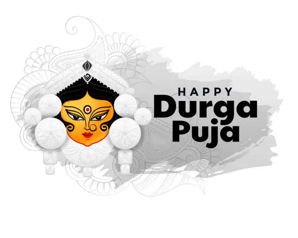 Vector illustration of happy durga pooja hindu festival background design