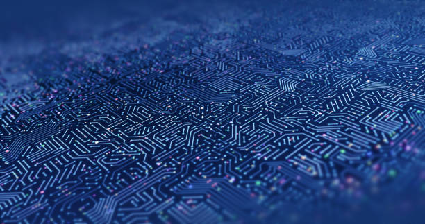istock Close Up High Tech Circuit Board. Futuristic Technology. 3D Illustration Render 1279299220