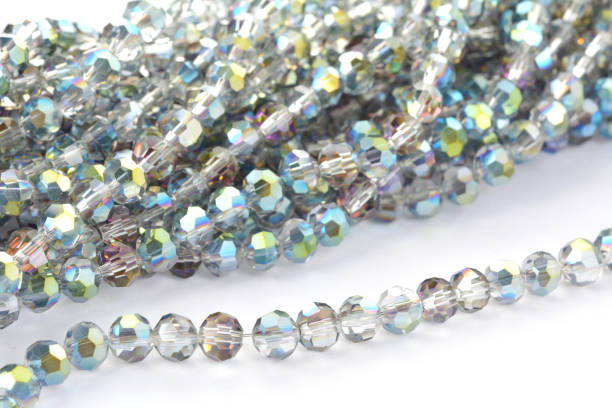 istock Beautiful Glass Sparkle Crystal Isoalted Beads on white background. Use for diy beaded jewelry 1279299525