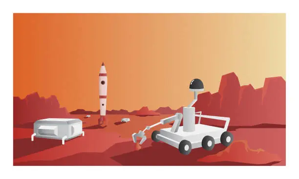 Vector illustration of The planet Mars