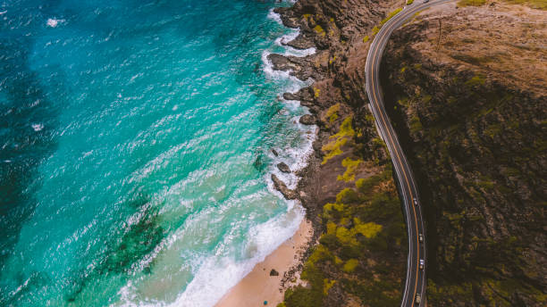 istock Aerial Road by the sea，East Honolulu 1279300686