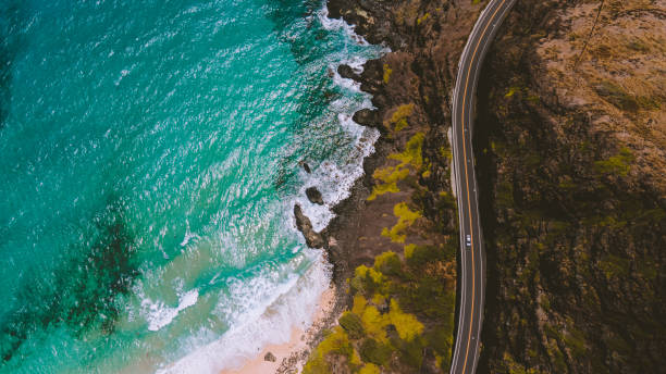istock Aerial Road by the sea，East Honolulu 1279300706